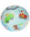 Бебешка мека топка Happy World - 14 cm, синя - 1t