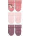 Бебешки чорапи Sterntaler - С лисиче, 13/14 размер, 3 чифта, розови - 1t