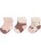Бебешки чорапи Lassig - 0-4 месеца, бели-розови, 3 чифта - 1t