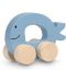 Бебешка дървена играчка Jollein - Количка, Sea Animal Blue - 3t
