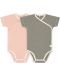 Бебешко боди Lassig - 62-68 cm, 3-6 месеца, розово-зелено, 2 броя - 1t