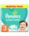 Бебешки пелени Pampers - Active Baby 3, 208 броя  - 4t
