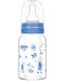 Бебешко шише от топлоустойчиво стъкло Wee Baby Classic, 120 ml, синьо - 1t