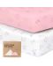 Бебешки чаршафи KeaBabies - 2 броя, органичен памук, 60 х 120 cm, розов/бял Abc - 1t