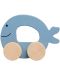 Бебешка дървена играчка Jollein - Количка, Sea Animal Blue - 1t