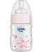 Бебешко шише от топлоустойчиво стъкло Wee Baby Classic Plus, 120 ml, розово - 1t