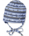Бебешка шапка Sterntaler - На звездички, 39 cm, 3-4 месеца, синьо-сива  - 1t