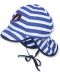 Бебешка лятна шапка с UV 50+ защита Sterntaler - 43 cm, 5-6 месеца, синьо-бяла - 2t