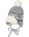 Бебешка зимна шапка Sterntaler - На пингвинчета, 47 cm, 9-12 месеца, сива - 1t