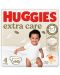 Бебешки пелени Huggies Extra care - Размер 4, 8-16 kg, 60 броя - 3t