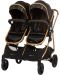 Бебешка количка за близнаци Chipolino - Дуо Смарт, обсидиан/листа - 6t