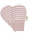 Бебешки ръкавички Bio Baby - от органичен памук, розово-бели райета - 1t