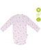 Боди с дълъг ръкав Bio Baby - органичен памук, 74 cm, 6-9 месеца, бяло-розово - 2t