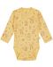 Боди Bio Baby - Органичен памук, 62 cm, 3-4 месеца, жълто с картинки - 1t
