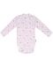 Боди с дълъг ръкав Bio Baby - органичен памук, 74 cm, 6-9 месеца, бяло-розово - 1t