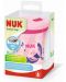 Чаша със сламка NUK Evolution - Action Cup, Chameleon, розова, 230 ml - 2t
