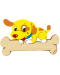 Дървена табела с име Dekori - Куче - 1t
