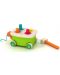 Дървена играчка Acool Toy - Костенурка с колелца и чукче - 2t