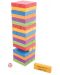 Дървена игра Bigjigs - Дженга, разноцветна - 3t
