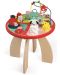 Дървена играчка Janod - Маса с 4 зони за игра, Горски бебета животни - 1t