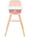 Дървено столче за храненe Kikka Boo - Woody, розово - 2t