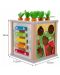 Дървена сортер Kruzzel - Образователно кубче с плодове и зеленчуци - 3t