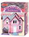 Дървена къща за кукли Melissa & Doug - Викторианска, розова - 3t