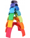 Дървен игрален комплект Smart Baby - Цветна дъга, 12 части - 4t
