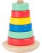 Дървена кула Small Foot - С цветни рингове за нанизване - 1t