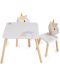 Дървен сет Moni Toys - Маса с два стола, unicorn - 1t
