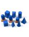 Дървен игрален комплект Smart Baby - Сини геометрични тела, 10 броя - 3t