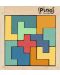 Дървена мини главоблъсканица Pino - 11 части, пастелни цветове - 1t