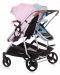 Детска количка за близнаци Chipolino - Дуо Смарт, Роза/Скай - 4t