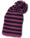 Детска плетена шапка с помпон Sterntaler, 53 cm, 2-4 години, черно-лилава - 1t