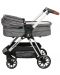 Детска количка Zizito - Barron 3 в 1, тъмносива със сребриста рамка - 8t