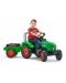Детски трактор Falk -  Supercharger, с отварящ се капак, педали и ремарке, зелен - 2t