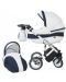 Детска количка 2 в 1 Baby Merc - Style, бяло и тъмносиньо - 1t
