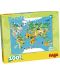 Детски пъзел Haba - Kарта на света, 100 части - 2t