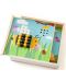 Детска дървена мозайка Bigjigs - Градина, 100 части - 2t