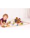 Детска дървена играчка Bigjigs - Динозавърски влаков комплект - 2t