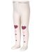Детски памучен чорапогащник Sterntaler - Сърца, 92 cm, 2-3 години, екрю - 1t