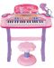 Детско пиано със стол и микрофон My Piano, 37 клавиша, розово - 1t