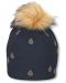 Детска плетена шапка с помпон Sterntaler - 53 cm, 2-4 години, черна - 1t