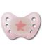 Силиконова светеща залъгалка Dentistar - Розова звезда, размер 1 - 1t
