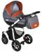 Комбинирана детска количка 2в1 Dorjan - Prim Vip, сиво и кафяво - 1t