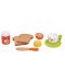 Игрален комплект Lelin - Детски тостер, с продукти за закуска, зелен - 3t