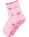 Детски чорапи със силиконова подметка Sterntaler - На сърчица, 25/26 размер, 3-4 години, розови - 1t
