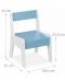 Детска дървена маса с 2 столчета и място за съхранение Ginger Home - Бяла със синьо - 5t