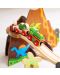 Детска дървена играчка Bigjigs - Динозавърски влаков комплект - 4t