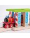 Детска дървена играчка Bigjigs - Автомивка за влакове - 3t